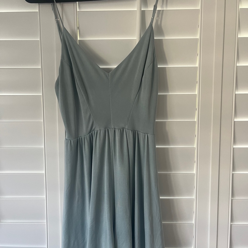 Mahina baby blue open back romper